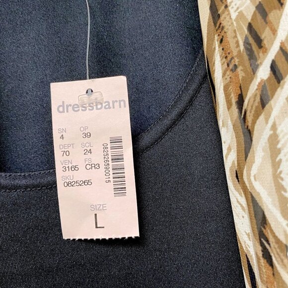 Dressbarn Flowy Jacket + Tank Large Womens Top NWT Brown Black Womens Top NWT - Picture 6 of 11